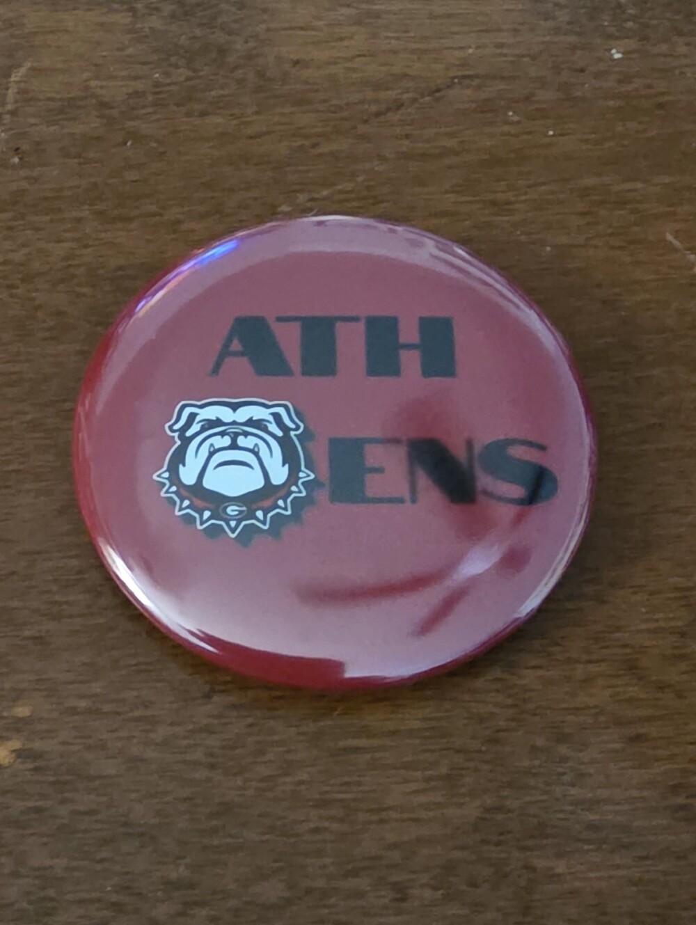 Red UGA Bulldog Athens Women's Brooch - Team Spirit Pin 2.25 IN